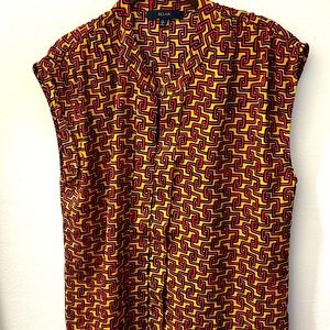 Printed top for office or business wear